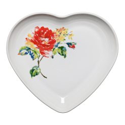 Retired Floral Bouquet 9 Inch Heart Shaped Plate